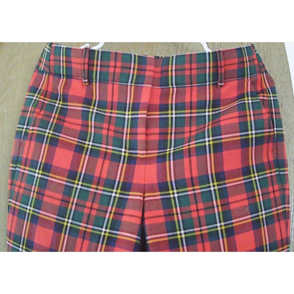 NEW WOMEN'S J CREW CAMERON SLIM CROP PANTS IN TARTAN TWO WAY STRETCH PLAID 8P - Picture 2 of 5